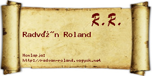 Radván Roland névjegykártya